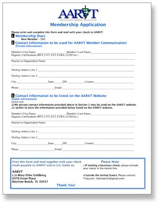 AARVT membership application